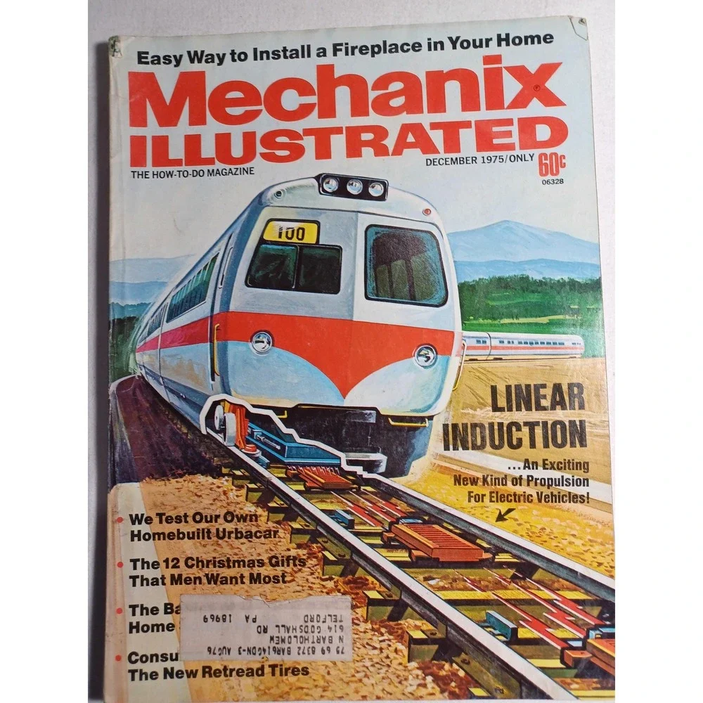 Vintage Mechanix Illustrated Magazine December 1975 Linear Induction‎ Urbacar